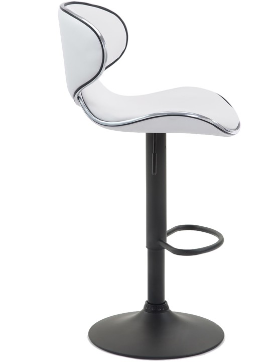 Juego de 2 taburetes de bar Las Vegas V2 de piel sintética, blanco