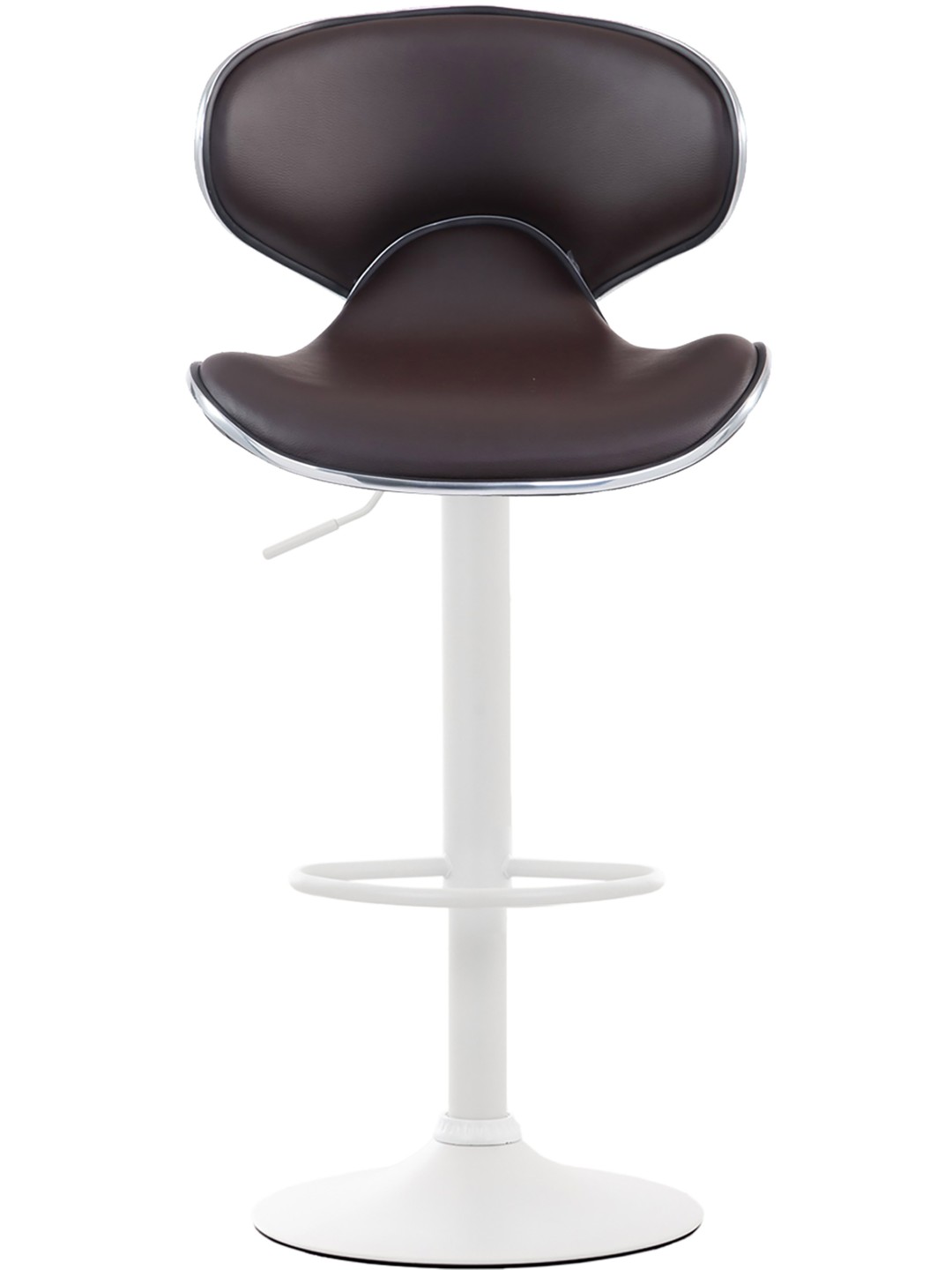 Juego de 2 taburetes de bar Las Vegas V2 de piel sintética, marrón