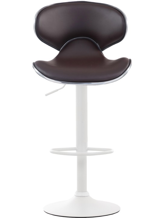 Juego de 2 taburetes de bar Las Vegas V2 de piel sintética, marrón