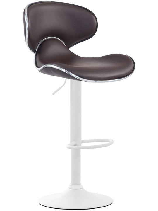 Juego de 2 taburetes de bar Las Vegas V2 de piel sintética, marrón