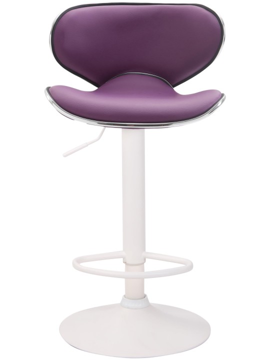 Juego de 2 taburetes de bar Las Vegas V2 cuero sintético blanco, morado Juego de 2 taburetes de bar Las Vegas V2 cuero sintético blanco, morado