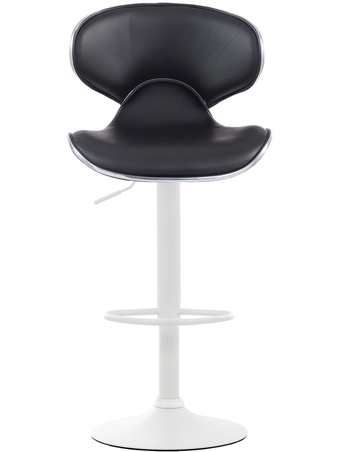 Juego de 2 taburetes de bar Las Vegas V2 de piel sintética, negro