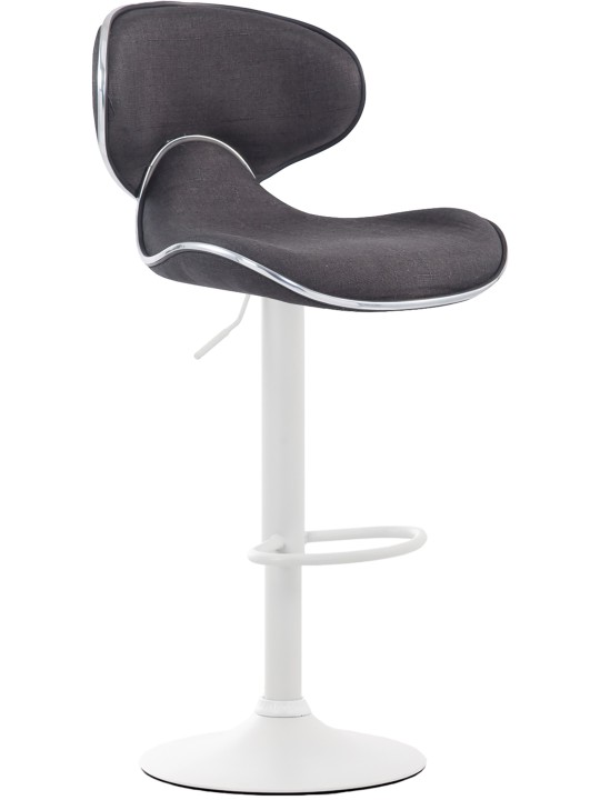 Juego de 2 taburetes de bar tela Las Vegas V2, gris oscuro