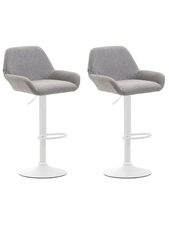 Juego de 2 taburetes de bar tela Braga, gris Juego de 2 taburetes de bar tela Braga, gris