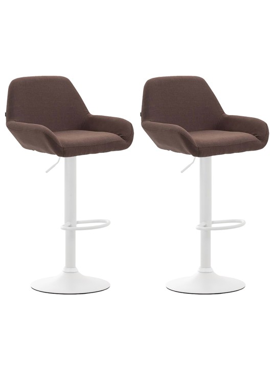 Juego de 2 taburetes de bar tela Braga, marrón