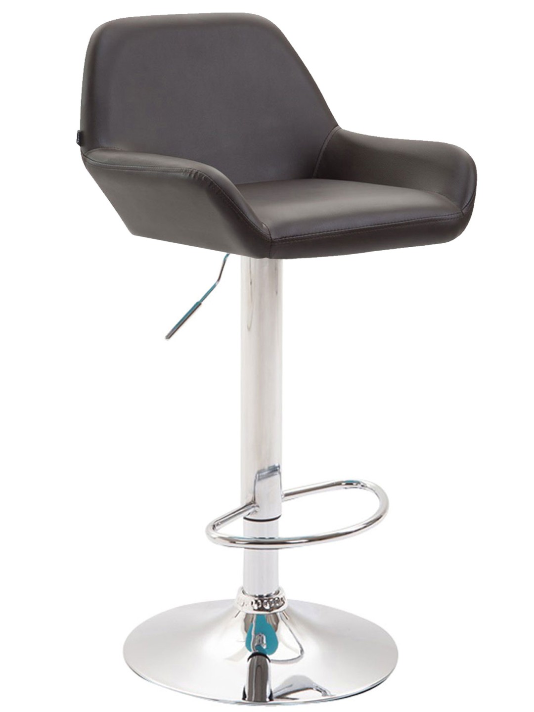 Juego de 2 taburetes de bar Braga polipiel cromado, marrón