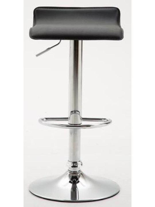 Juego de 2 taburetes de bar Dyn V2 polipiel cromado, negro