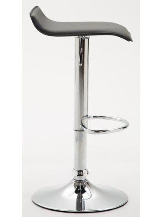 Juego de 2 taburetes de bar Dyn V2 polipiel cromado, negro