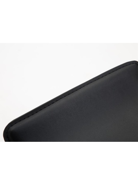 Juego de 2 taburetes de bar Dyn V2 polipiel cromado, negro