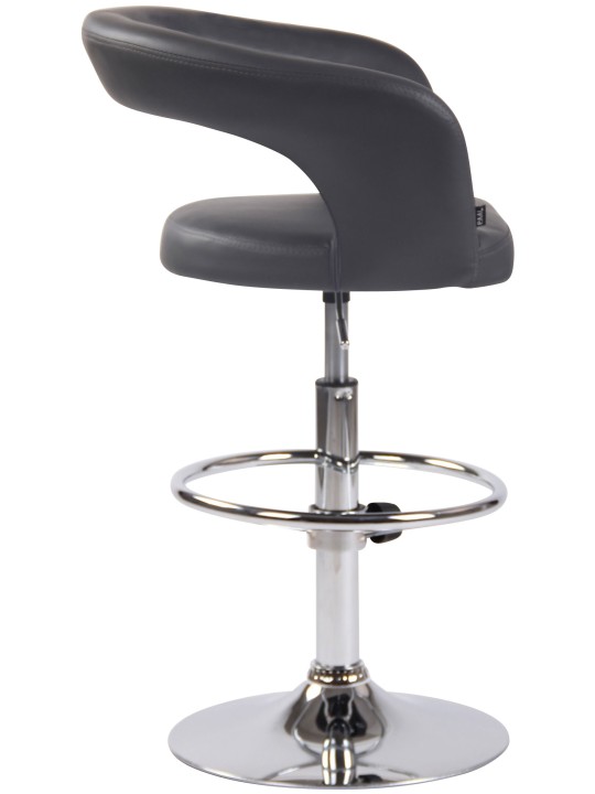 Juego de 2 taburetes de bar Jaen piel sintética, gris