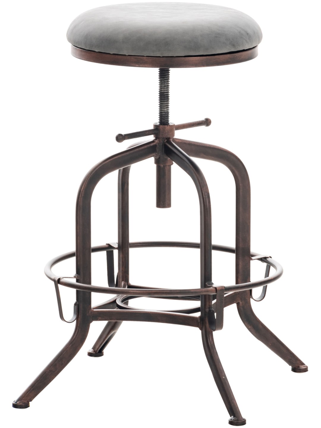 Taburete de bar Avadi vintage piel sintética bronce, gris oscuro