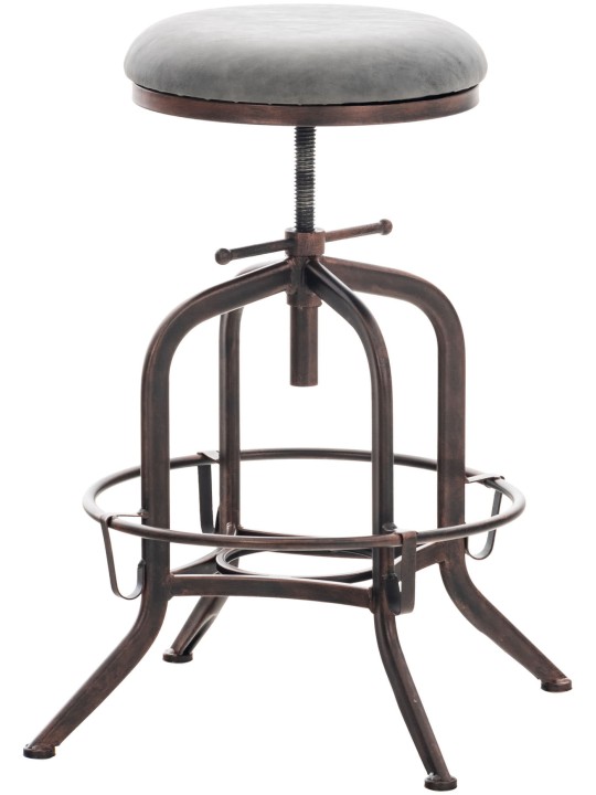 Taburete de bar Avadi vintage piel sintética bronce, gris oscuro