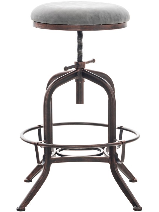 Taburete de bar Avadi vintage piel sintética bronce, gris oscuro