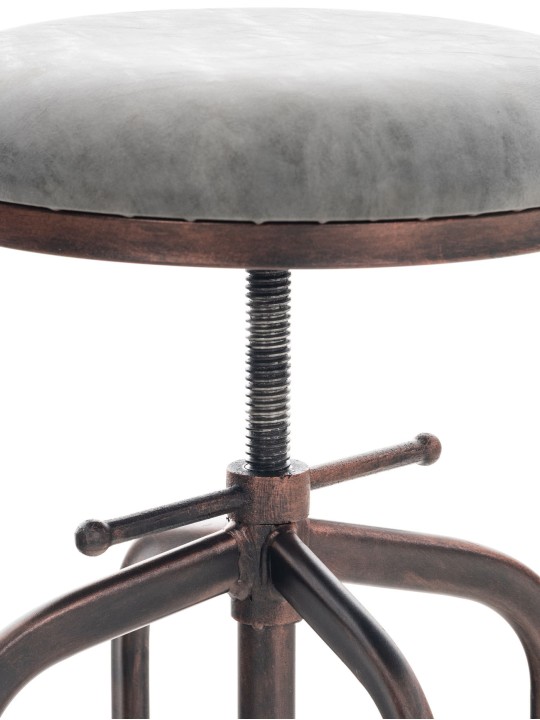 Taburete de bar Avadi vintage piel sintética bronce, gris oscuro