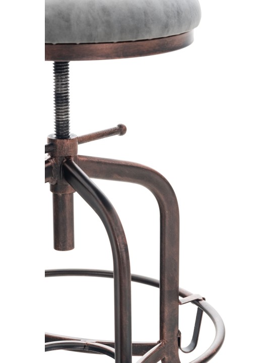 Taburete de bar Avadi vintage piel sintética bronce, gris oscuro