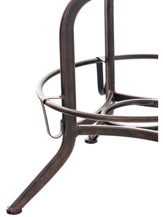 Taburete de bar Avadi vintage piel sintética bronce, gris oscuro