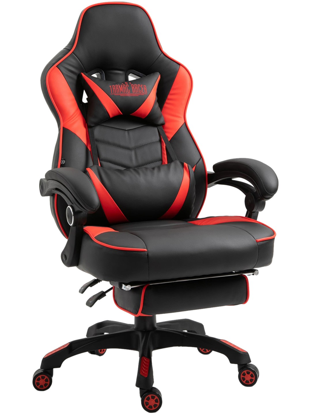 Silla de oficina Tilos piel sintética, negro/rojo