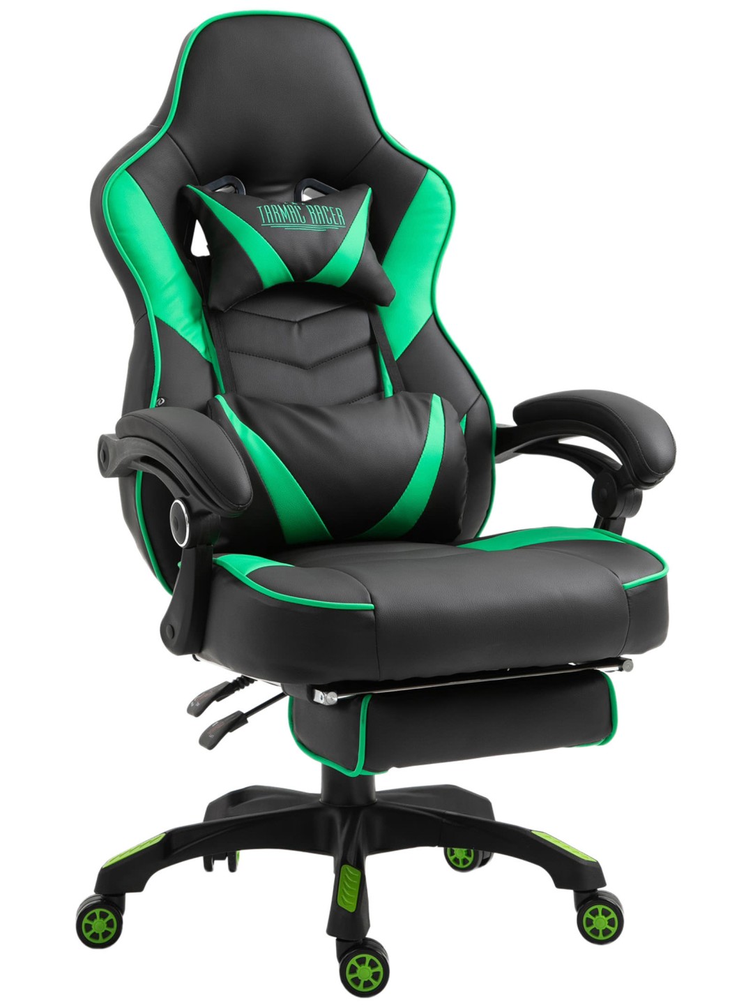 Silla de oficina Tilos piel sintética, negro/verde