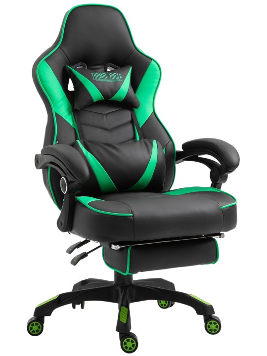 Silla de oficina Tilos piel sintética, negro/verde Silla de oficina Tilos piel sintética, negro/verde