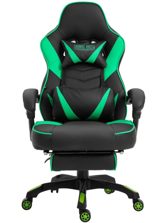 Silla de oficina Tilos piel sintética, negro/verde Silla de oficina Tilos piel sintética, negro/verde