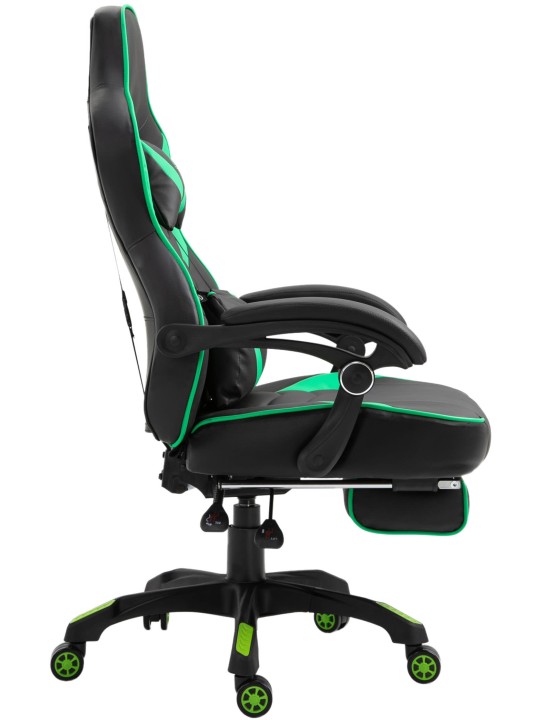 Silla de oficina Tilos piel sintética, negro/verde Silla de oficina Tilos piel sintética, negro/verde