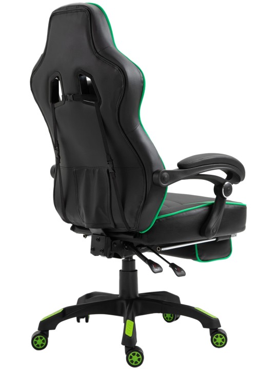 Silla de oficina Tilos piel sintética, negro/verde Silla de oficina Tilos piel sintética, negro/verde