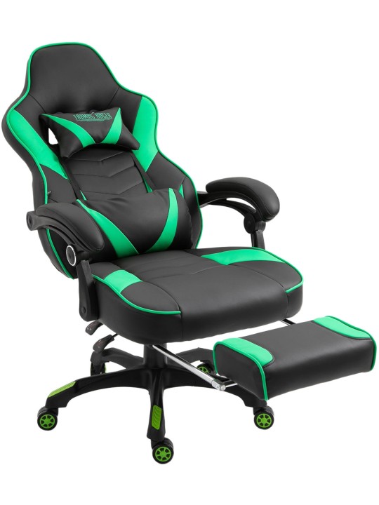 Silla de oficina Tilos piel sintética, negro/verde Silla de oficina Tilos piel sintética, negro/verde