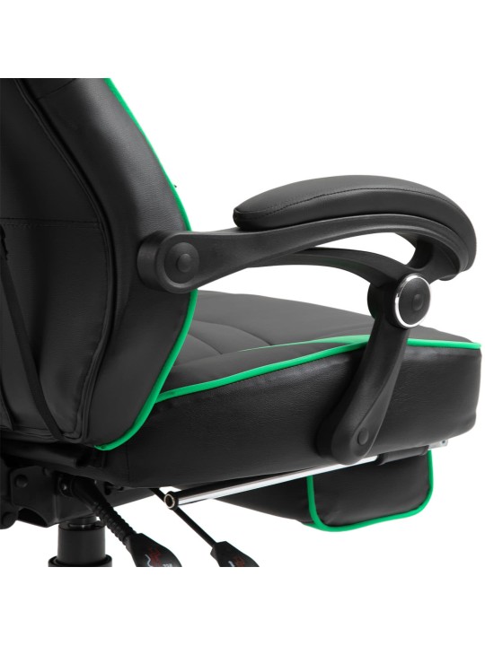 Silla de oficina Tilos piel sintética, negro/verde Silla de oficina Tilos piel sintética, negro/verde