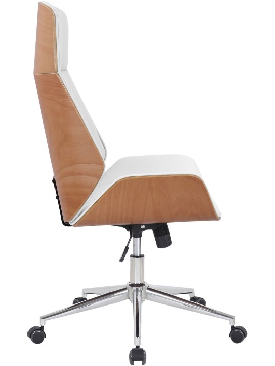 Silla de oficina Varel piel sintética, natural/blanco