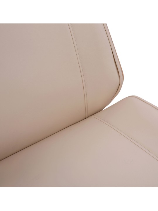 Silla de oficina Varel piel sintética, natural/crema