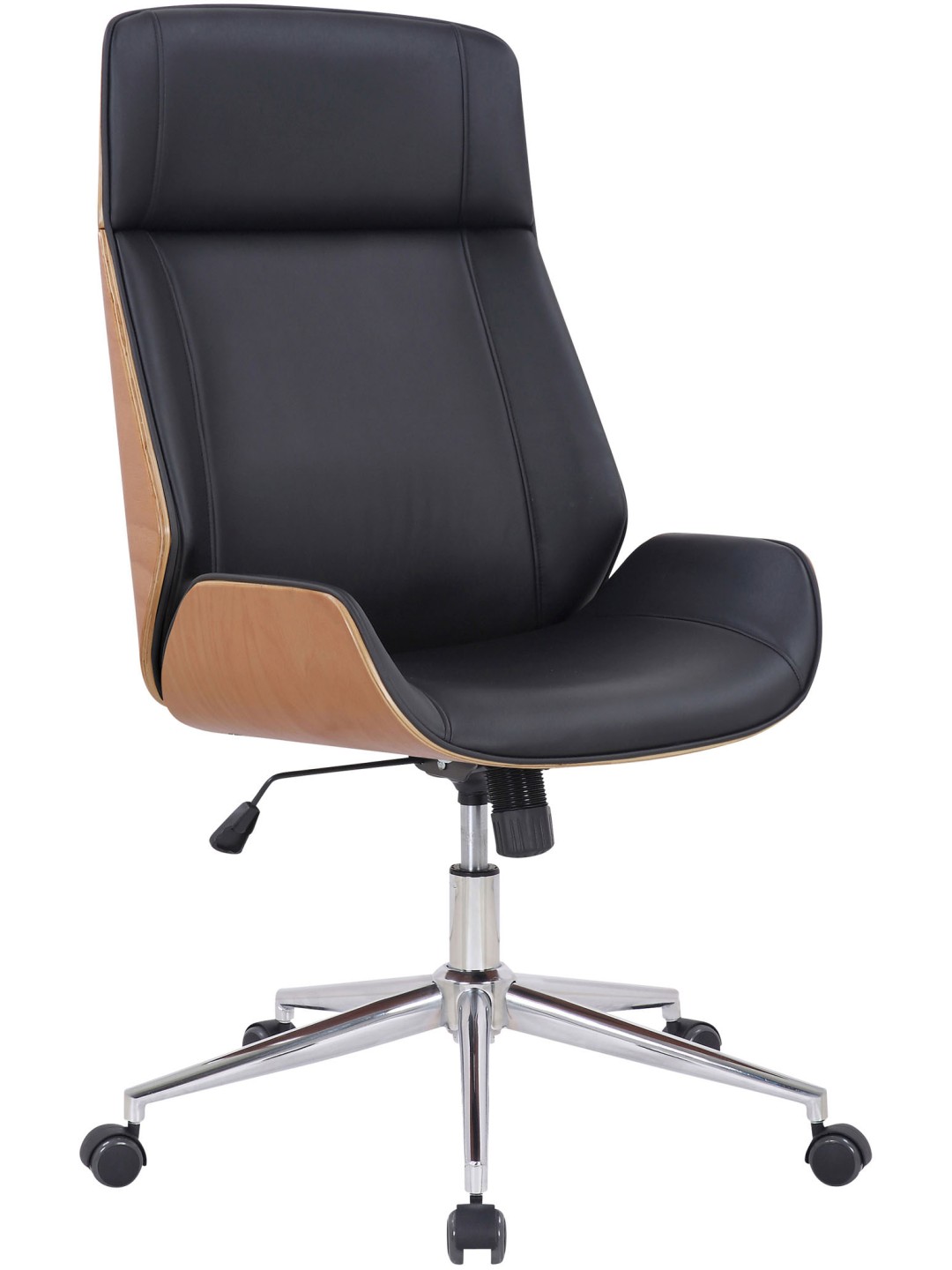 Silla de oficina Varel piel sintética, natural/negro