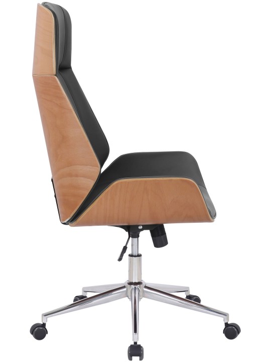 Silla de oficina Varel piel sintética, natural/negro