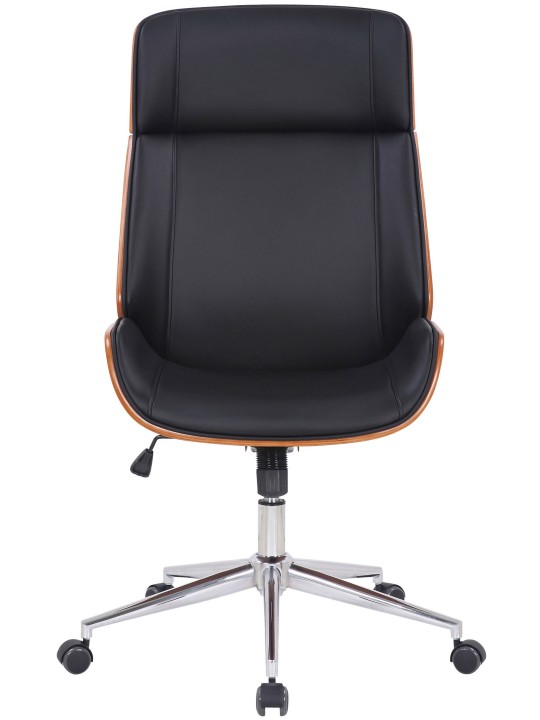 Silla de oficina Varel piel sintética, nogal/negro