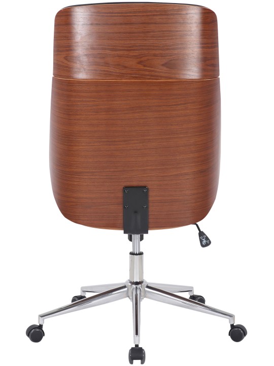 Silla de oficina Varel piel sintética, nogal/negro