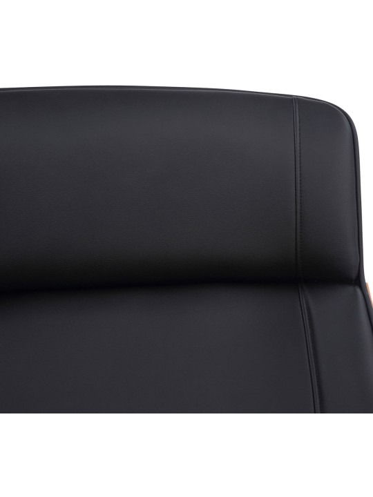 Silla de oficina Varel piel sintética, nogal/negro