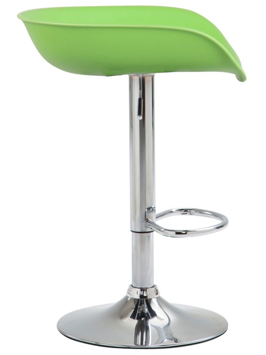 Taburete de bar Anaheim plástico cromo, verde