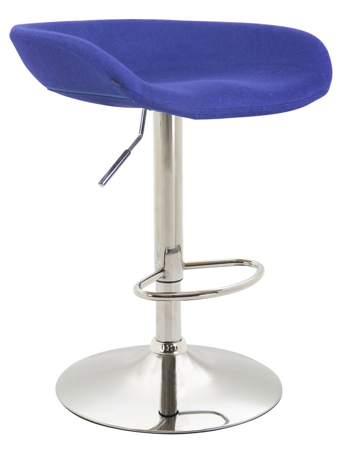Taburete de bar Anaheim fieltro cromo, azul