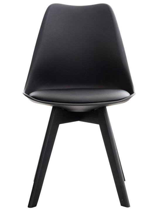 Conjunto de 4 sillas Linares plástico, negro/negro Conjunto de 4 sillas Linares plástico, negro/negro