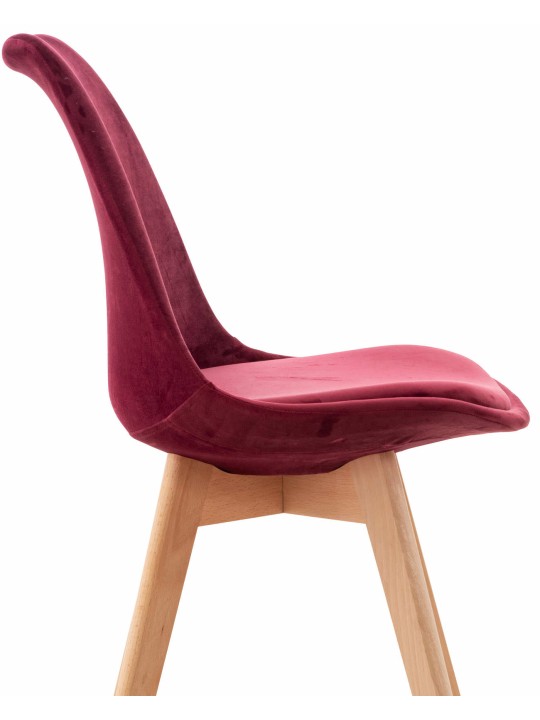 Conjunto 4 sillas Linares terciopelo, burdeos Conjunto 4 sillas Linares terciopelo, burdeos