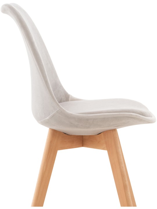 Conjunto 4 sillas Linares terciopelo, gris claro Conjunto 4 sillas Linares terciopelo, gris claro