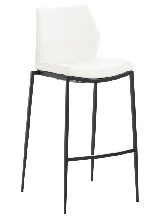 Taburete de bar Matola piel sintética, blanco