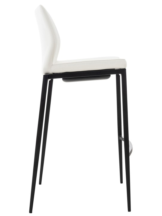 Taburete de bar Matola piel sintética, blanco