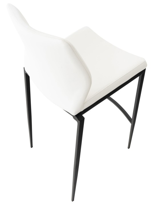 Taburete de bar Matola piel sintética, blanco