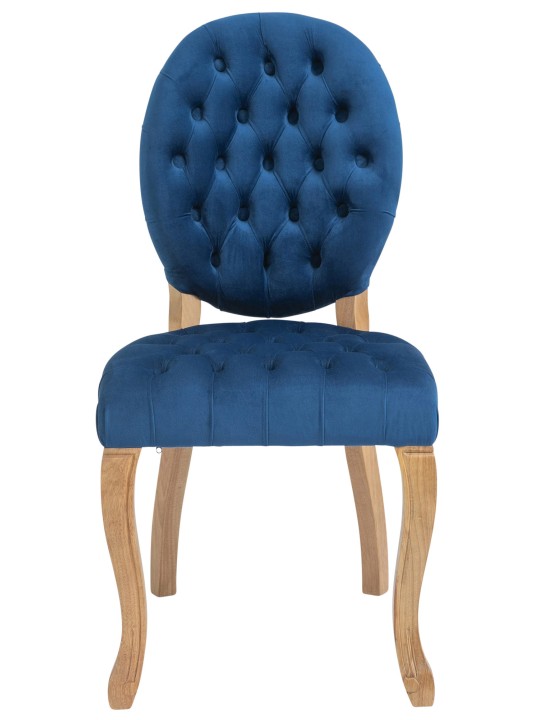 Silla de comedor Temara terciopelo antiguo-claro, azul