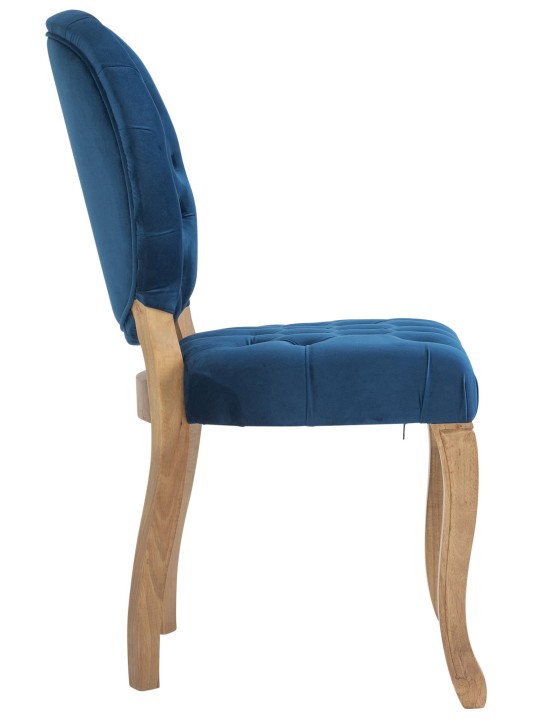 Silla de comedor Temara terciopelo antiguo-claro, azul