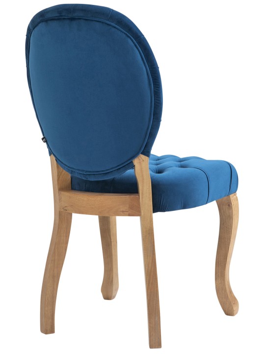 Silla de comedor Temara terciopelo antiguo-claro, azul
