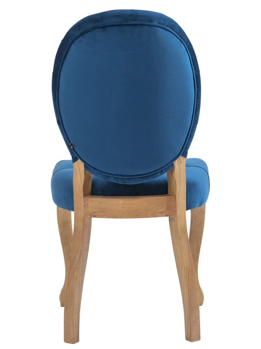 Silla de comedor Temara terciopelo antiguo-claro, azul