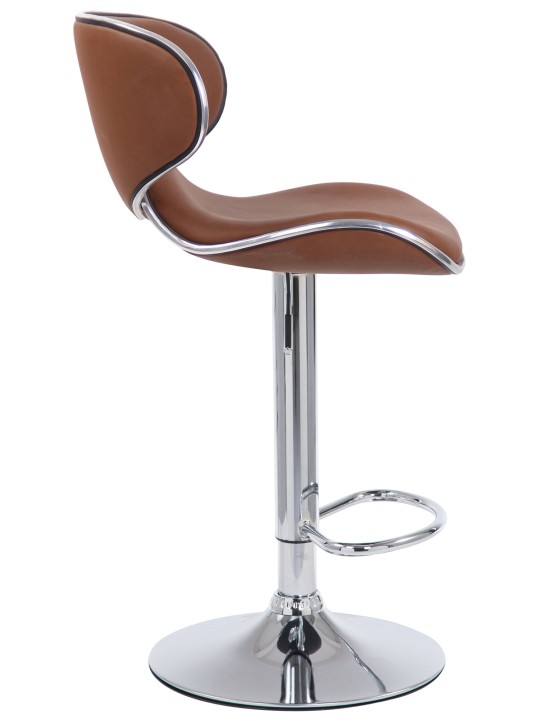 Taburete de bar Las Vegas V2 cromo, marrón claro