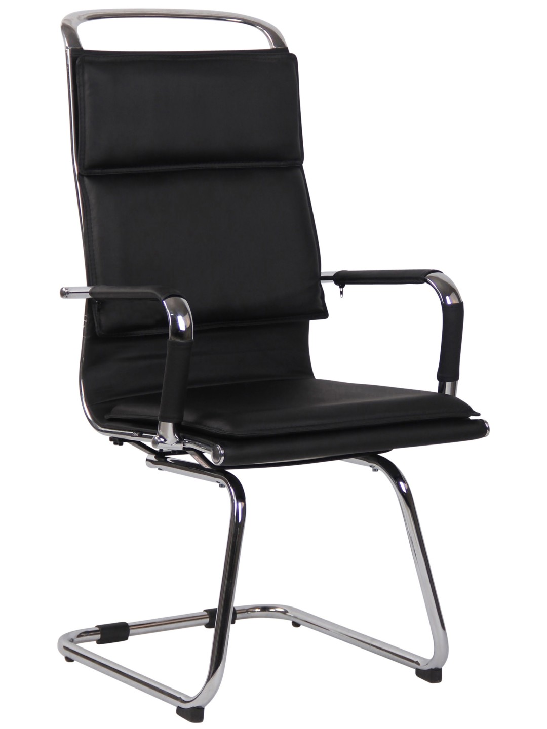 Silla de visita Bedford de piel sintética, negro