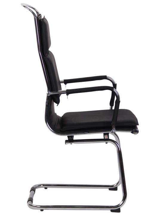 Silla de visita Bedford de piel sintética, negro